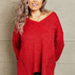 Heimish By The Fire Full Size Draped Detail Knit Sweater