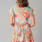 Abstract Geometric Print Tassel Tie Flared Dress