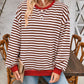 Contrast Striped Long Sleeve Sweatshirt