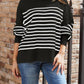 Striped Round Neck Long Sleeve Sweatshirt