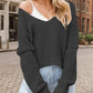 V-Neck Long Sleeve Sweater