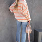 Striped Round Neck Dropped Shoulder Sweatshirt