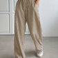 Drawstring Striped Elastic Waist Pants