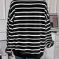 Striped Round Neck Long Sleeve Sweatshirt