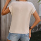 Pocketed Round Neck Cap Sleeve Sweater