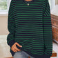 Striped Round Neck Long Sleeve Sweatshirt