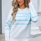 Striped Round Neck Long Sleeve Sweater