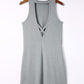 Gray Crisscross Cut-out Back Knit Sleeveless Dress