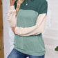 Color Block Round Neck Long Sleeve Sweatshirt