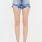 Kancan High Rise Frayed Hem Denim Shorts