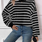 Striped Round Neck Long Sleeve Sweatshirt