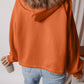 Pocketed Half Zip Dropped Shoulder Hoodie