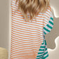 Contrast Striped Round Neck Half Sleeve T-Shirt