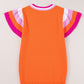 Color Block Round Neck Knit Top