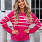 Striped Round Neck Long Sleeve Sweater