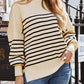 Striped Round Neck Long Sleeve Sweatshirt