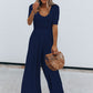 Scoop Neck Short Sleeve Jumpsuit