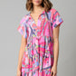 Abstract Geometric Print Tassel Tie Flared Dress