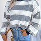 Striped Turtleneck Long Sleeve Sweater