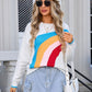 Rainbow Round Neck Long Sleeve Sweater