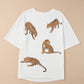 Animal Round Neck Dropped Shoulder T-Shirt