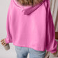 Pocketed Half Zip Dropped Shoulder Hoodie