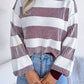 Striped Turtleneck Long Sleeve Sweater