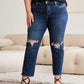 RFM Crop Dylan Full Size Tummy Control Distressed High Waist Raw Hem Jeans