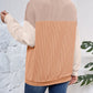 Color Block Round Neck Long Sleeve Sweatshirt