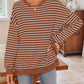 Striped Round Neck Long Sleeve Sweatshirt