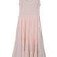 Apricot Smocked Ruched Sleeveless High Waist Midi Dress