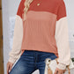 Color Block Round Neck Long Sleeve Sweatshirt