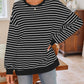 Striped Round Neck Long Sleeve Sweatshirt