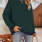 Striped Round Neck Long Sleeve Sweatshirt