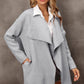 Waterfall Collar Longline Cardigan with Side Pockets