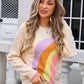 Rainbow Round Neck Long Sleeve Sweater