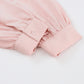 Pink Frilled Stand Collar Long Sleeve Ruffle Dress