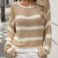 Striped Round Neck Long Sleeve Sweater