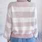 Striped Turtleneck Long Sleeve Sweater