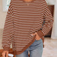 Striped Round Neck Long Sleeve Sweatshirt