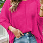 Round Neck Waffle Knit Slit Sweater