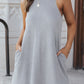 Gray Crisscross Cut-out Back Knit Sleeveless Dress