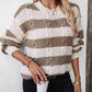 Striped Round Neck Long Sleeve Sweater