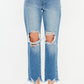 Kancan Distressed Frayed Hem Cropped Jeans