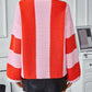 Color Block Round Neck Long Sleeve Sweater