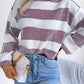 Striped Turtleneck Long Sleeve Sweater