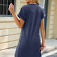 Heathered Round Neck Short Sleeve Dress